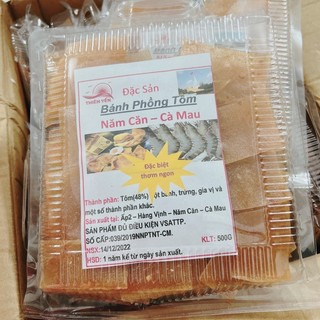 Bánh phồng tôm Cà Mau 48% tôm hộp nửa kí. Cần thơ