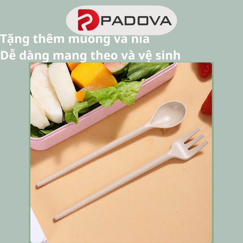 Hộp Đựng Cơm Văn Phòng Lúa Mạch 3 Tầng Giữ Nhiệt Cao Cấp 900ml PADOVA 5637