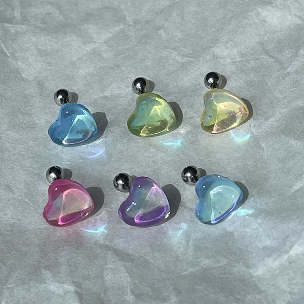 Khuyên Tai Thép Titan Đính Đá Zircon Nhiều Màu Sắc Tinh Tế Thời Trang Cho Nữ