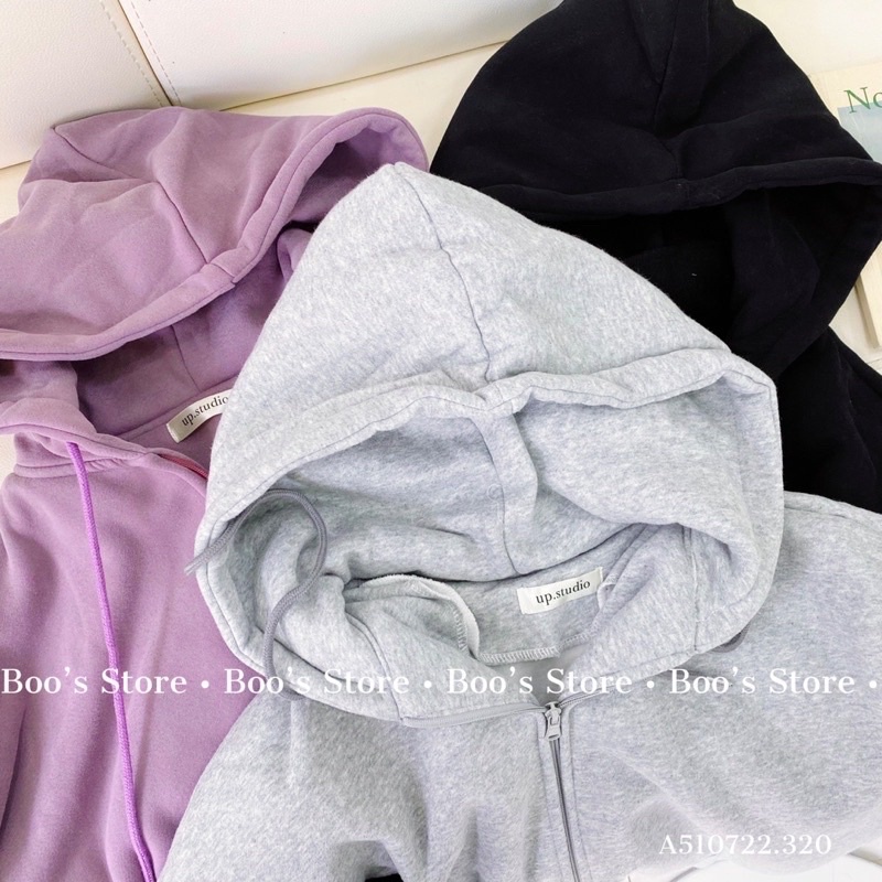 Áo khoác nỉ hoodie zip basic from rộng nam nữ thu đông alohashop91