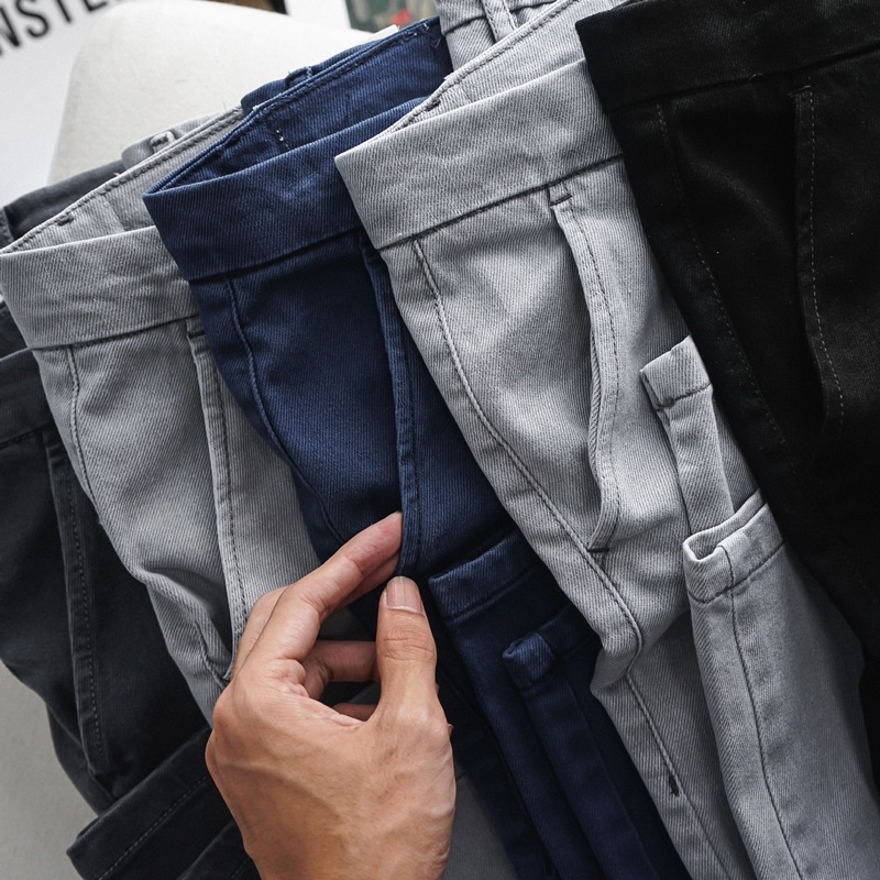 Quần Kaki Denim Nam ống đứng co giãn nhiều màu hàng xuất dư xịn