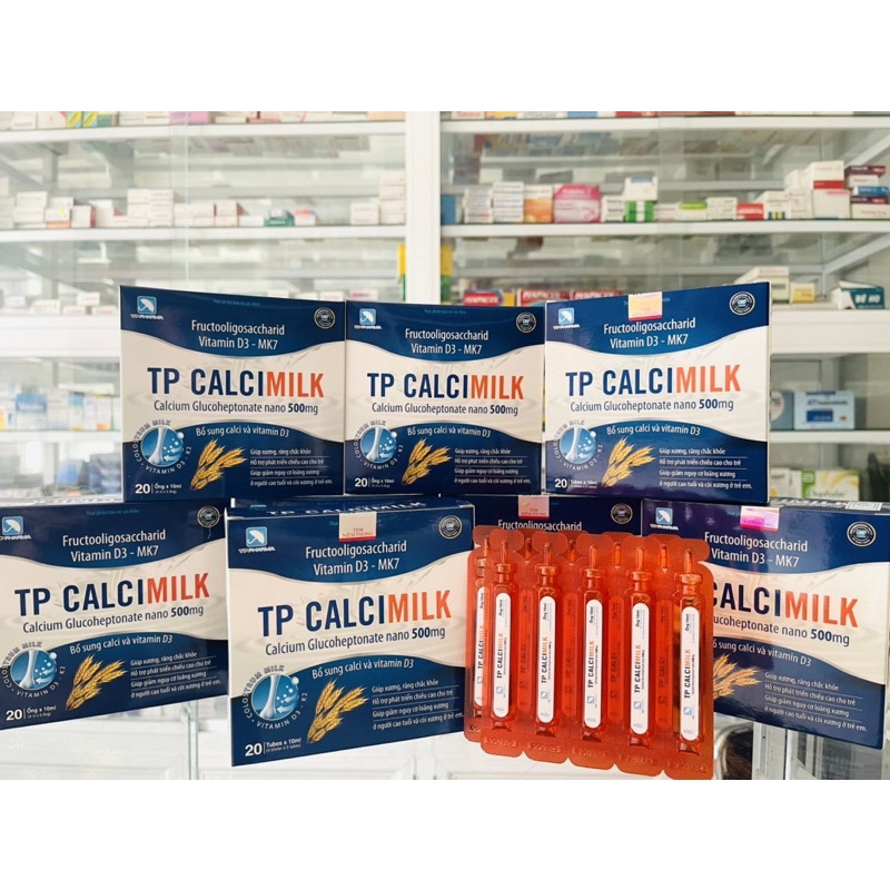 Canxi nano D3 K2 Dạng ống tiện lợi cho bé - TP CalciMilk - Hộp 20 ống