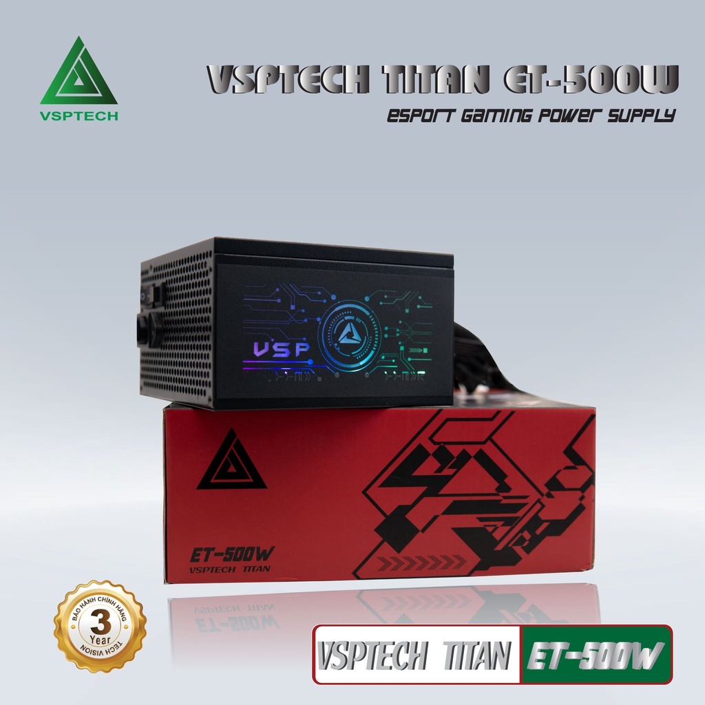 Nguồn VSPTECH TiTan ET500W LED Hông RGB Sync (500W)
