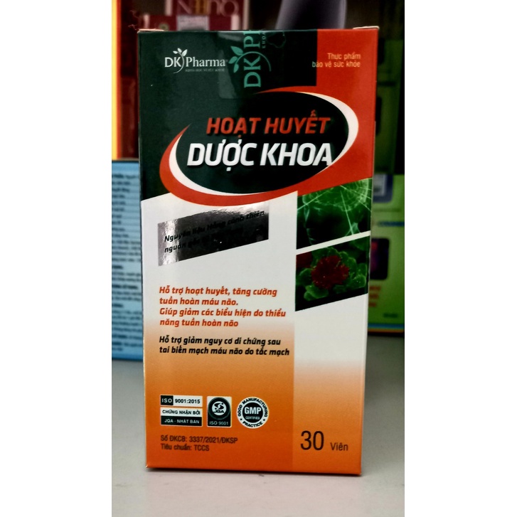 Viên uống Hoạt Huyết Dược Khoa - Giúp hoạt huyết  , giảm nguy cơ tai biến , tăng cường tuần hoàn não , ngủ ngon giấc.