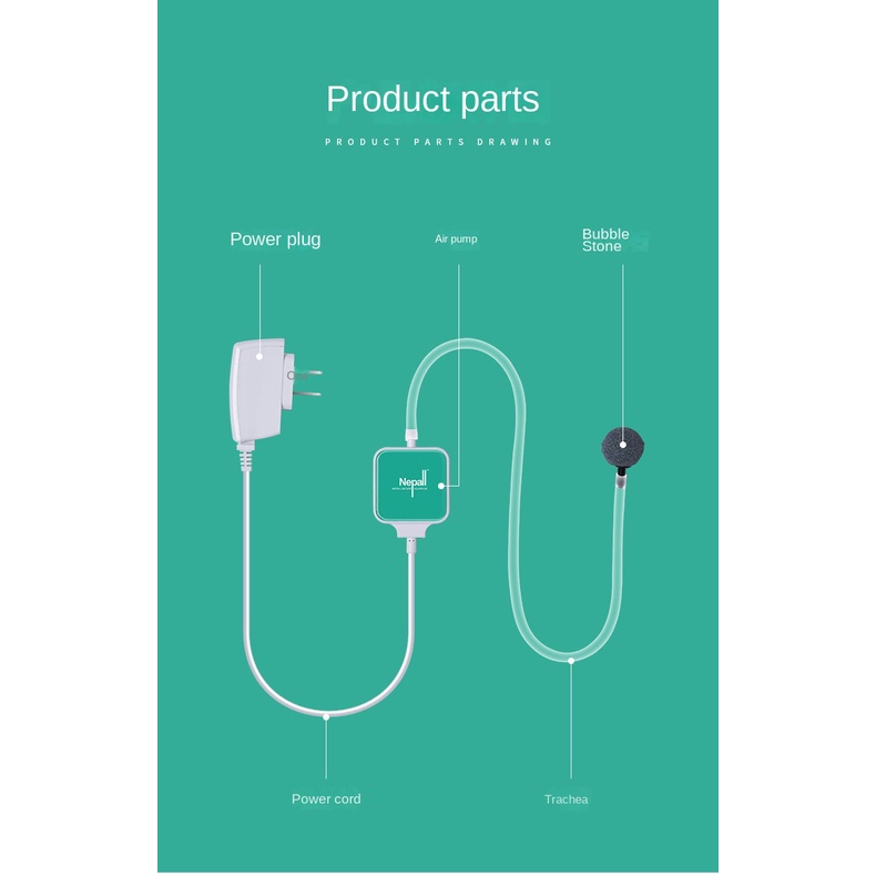 Máy Bơm Oxy Mini Tăng Oxy Màu Sắc Độ Êm Ái Cao Tiện Dụng Cho Bể Cá Cảnh