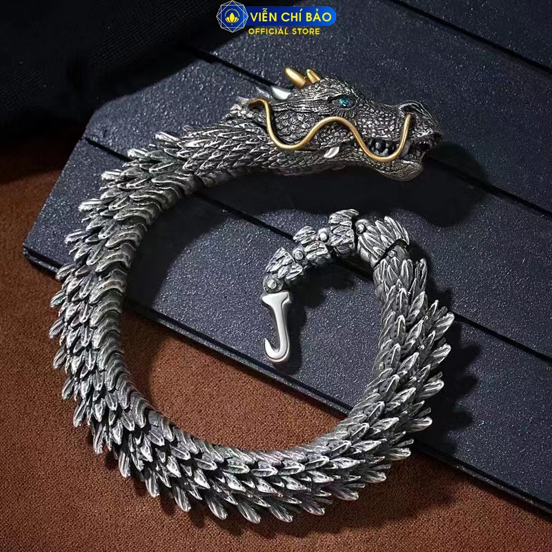 Lắc tay Thiên Long bạc Thái 20cm thời trang phụ kiện trang sức nam Viễn Chí Bảo L100158