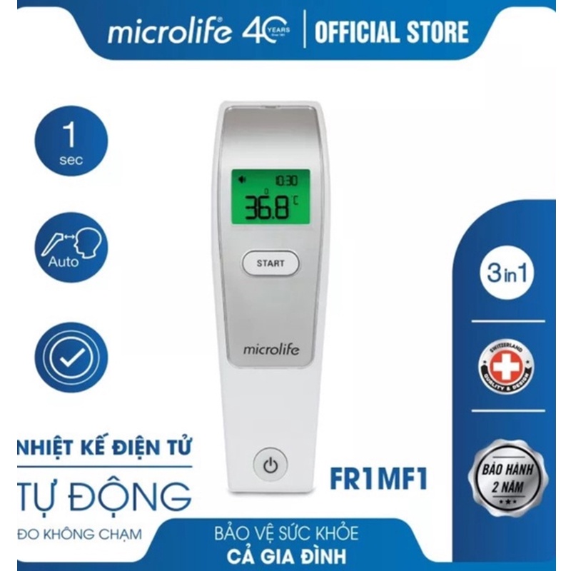 Nhiệt Kế Hồng Ngoại Đo Trán Microlife FR1MF1 Thích Hợp Đo Thân Nhiệt Trẻ Em