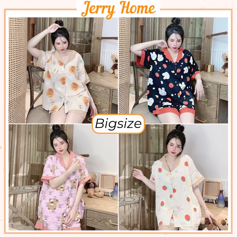 Đồ Bộ Bigsize 60-75kg - Pijama Mặc Nhà Tay Ngắn Quần Đùi Cổ Vest Chất Liệu Mango