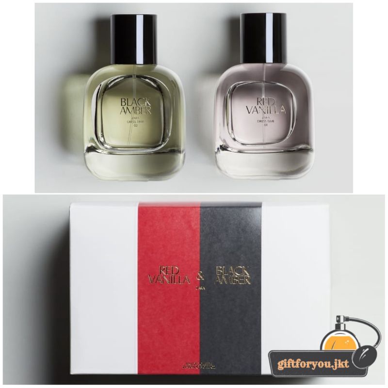 Set 2 chai nước hoa zara Red Vanilla + Black Amber 100ml