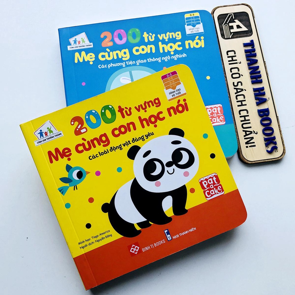 Sách - 200 Từ Vựng Mẹ Cùng Con Học Nói - Bộ 2 quyển: Các loài động vật đáng yêu, Các phương tiện giao thông ngộ nghĩnh