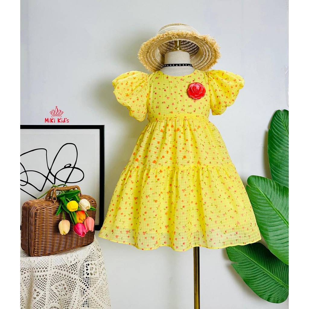 Đầm Bé Gái Hoa Nhí Tay Phồng Size cho bé 14-40kg- Trang 25 Kids - K217