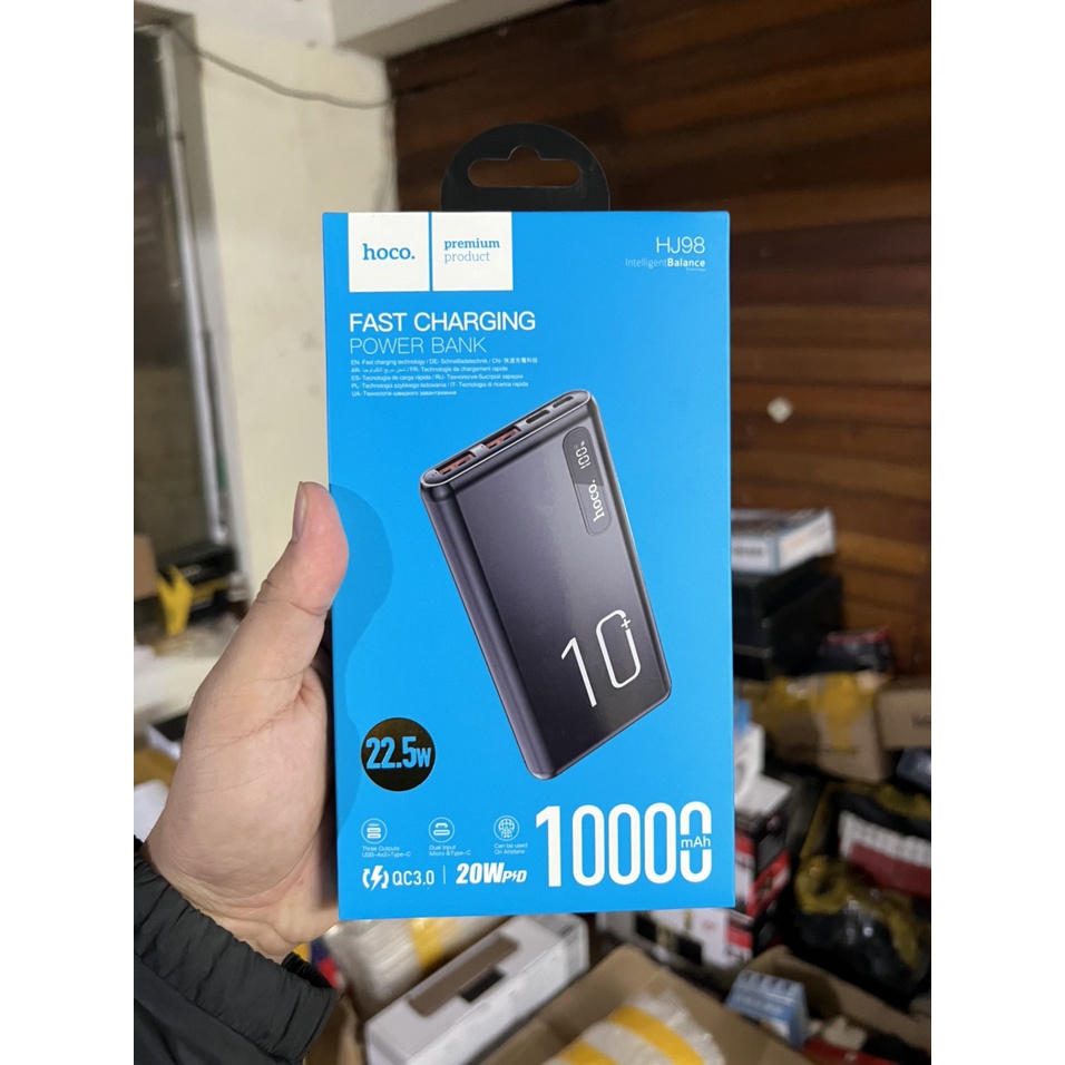 Sạc Dự Phòng Hoco HJ98 PRO 10000 mAh - 20000 mAh Hỗ Trợ Sạc Nhanh 22.5W, Độ Bền Cực Cao. Bảo Hành 12 Tháng