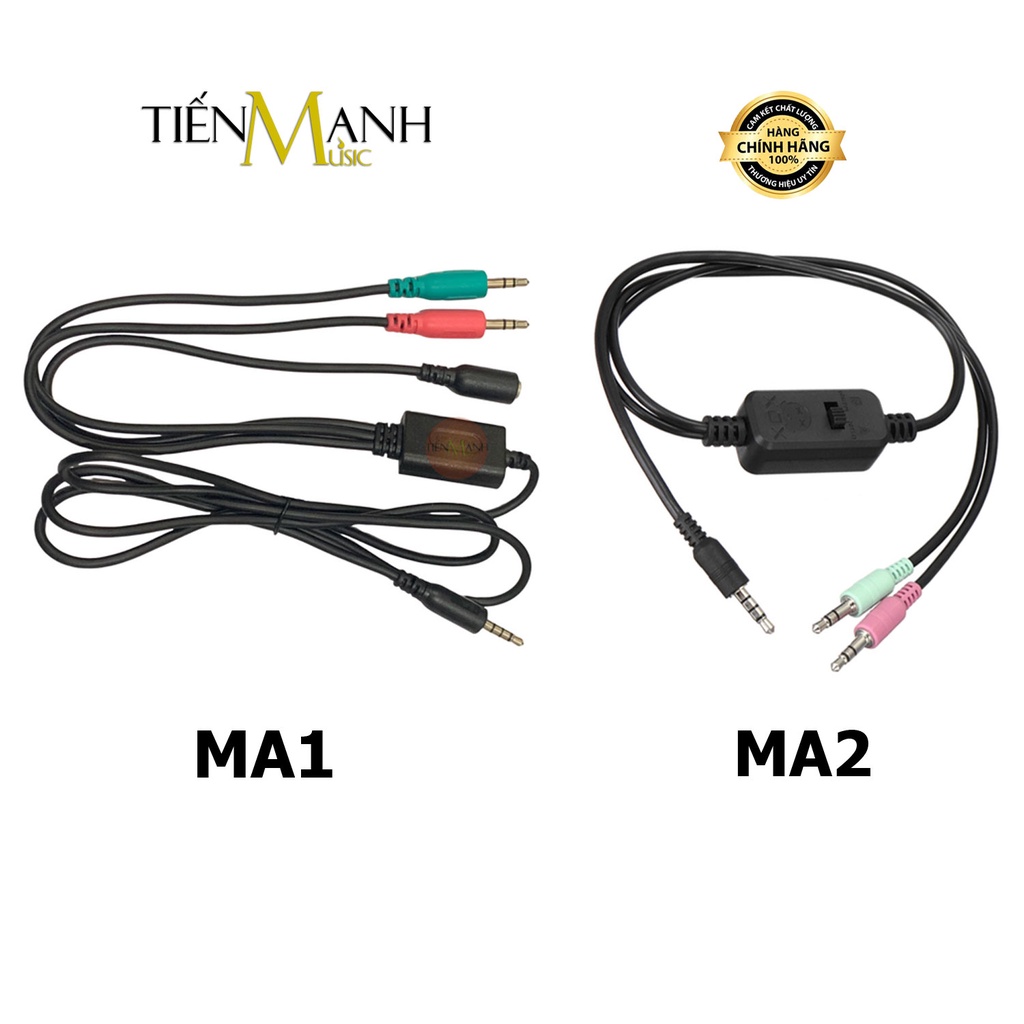 Dây Cáp Live Livestream MA1, MA2 - 3 Màu Kết Nối SoundCard Với Điện Thoại Jack, Rack, Rắc, Giắc
