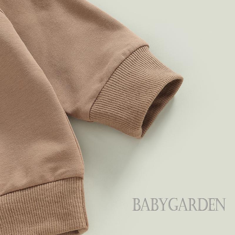 Bộ Áo Thun Tay Dài In Chữ + Quần Dài Phối Sọc Co Giãn Thời Trang Cho Bé Trai 0-3 Tuổi