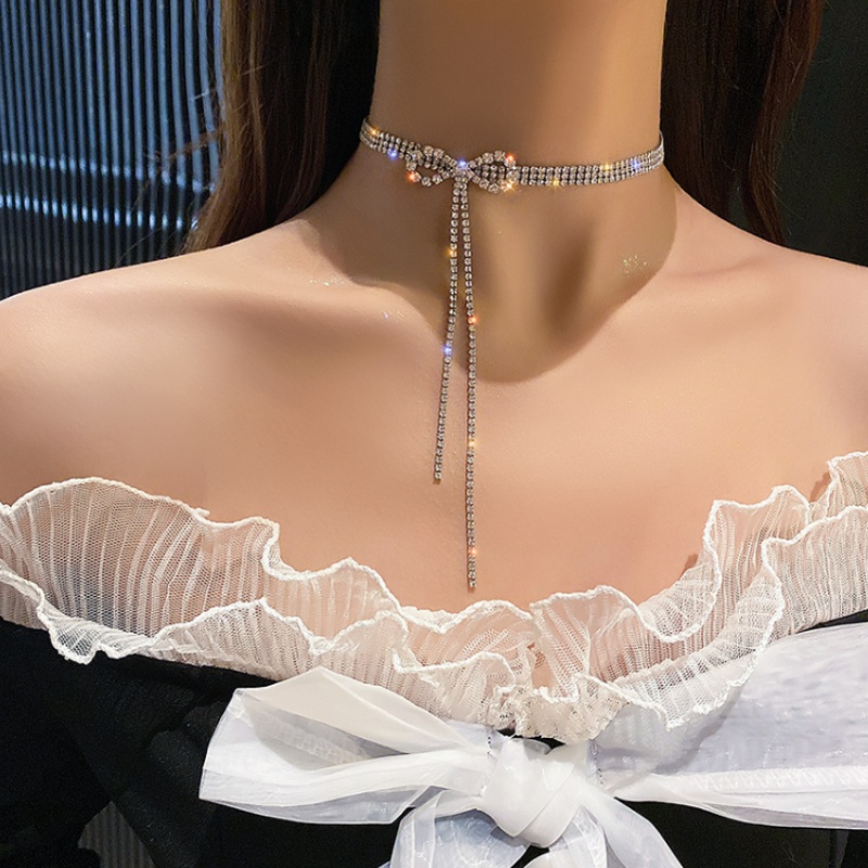 Vòng Cổ choker Đính Đá Tua Rua Thời Trang Cho Nữ