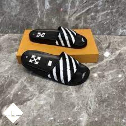 Dép Nam Nữ Quai Ngang OFF WHITE quai da siêu nét Siêu Bền & Rẻ LuyệnTrần.Store