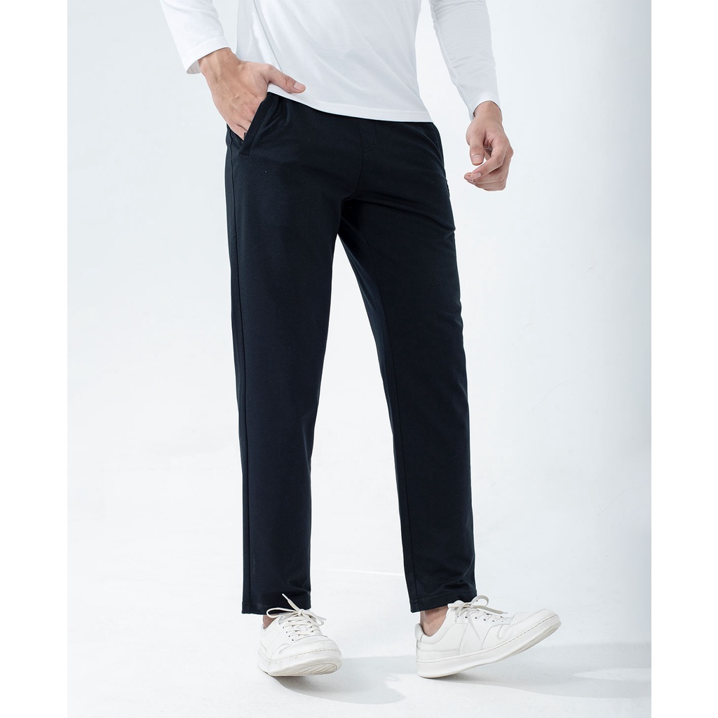 Quần Jogger thun thu đông nam INSIDEMEN IPA001W1 trơn màu dáng suông cạp chun gấu suông thể thao vải Polyester cao cấp