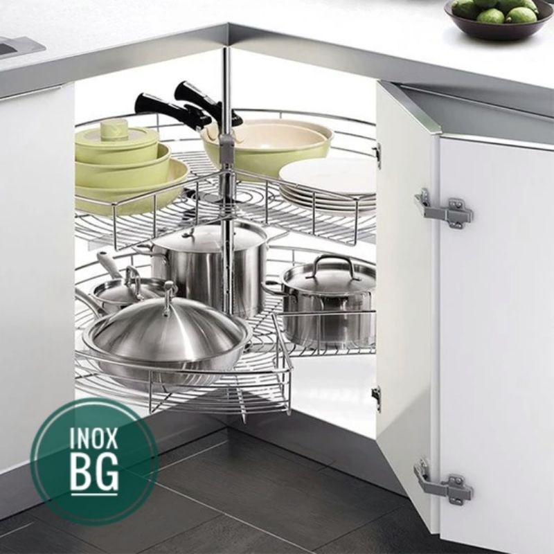 [Eurogold] Giá đựng xoong nồi, mâm xoay đựng xoong nồi chất liệu INOX 304