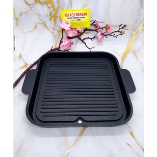 Chảo nướng bbq vuông chống dính có lỗ thoát dầu tiện lợi size 22cm
