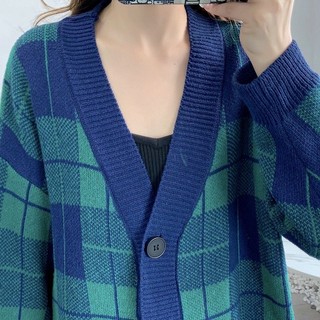 Áo cardigan dày kẻ caro