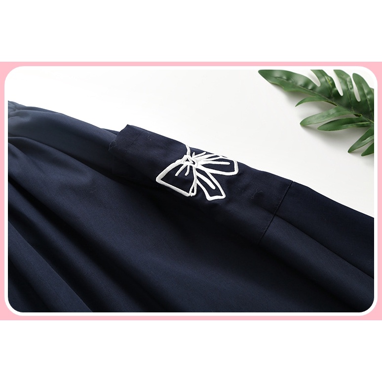 Chân váy dài 2 túi thêu nơ