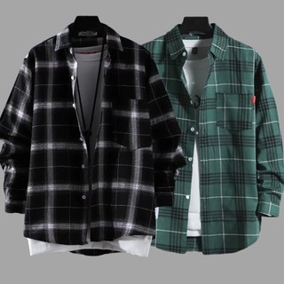 Áo Khoác Unisex Kiểu Dáng Sơ Mi Caro không nón - J011