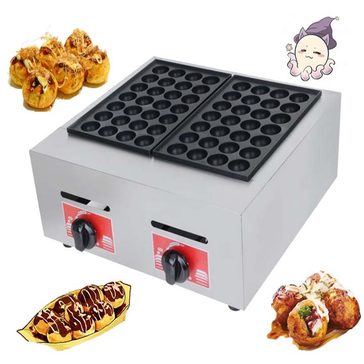 Máy nướng làm bánh tạch tuộc takoyaki khuôn đôi sử dụng gas