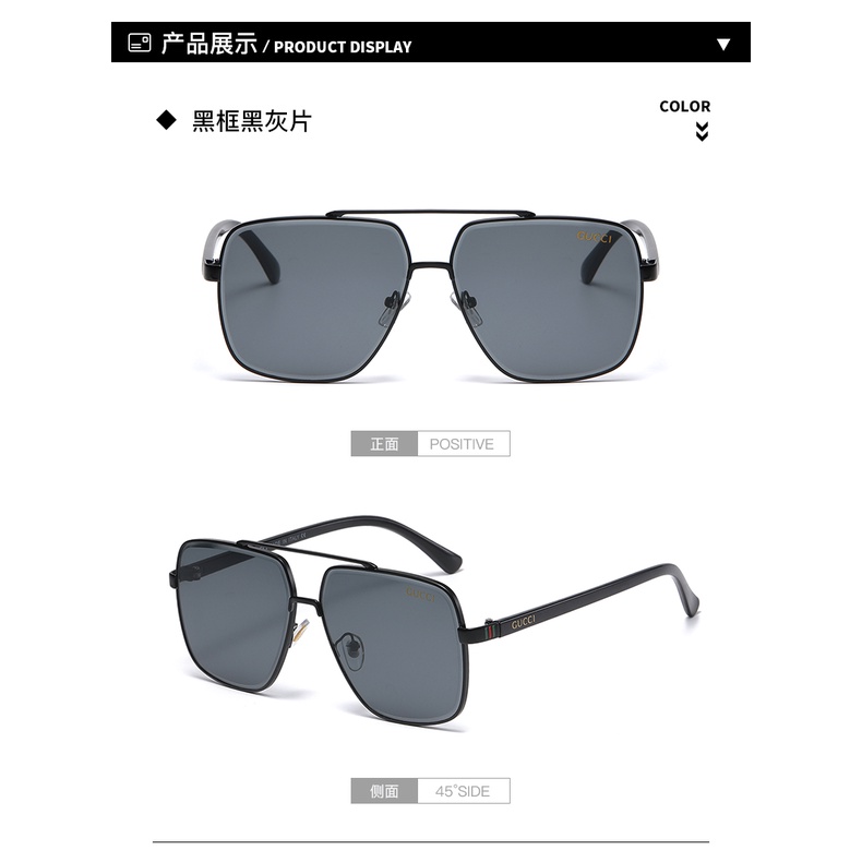 Kính Mát Vuông Chống Tia uv400 Thương Hiệu Gucci Phong Cách Cổ Điển Dành Cho Nam