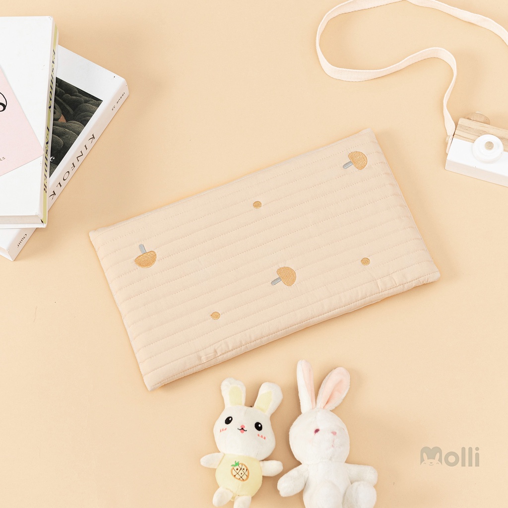 Gối Cao Su Non Cho Bé Kiêm Lót Đầu Trần Bông Molli Chính Hãng Từ Sơ Sinh Đến 5 Tuổi Chất Liệu Mềm Mịn Thoáng Mát