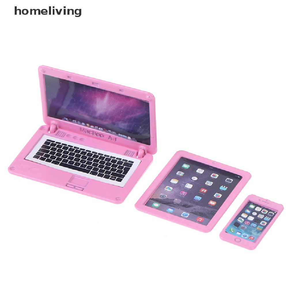 Set 3 Mô Hình Máy Tính Bảng / Điện Thoại Di Động Tỉ Lệ 1 / 6 Trang Trí Nhà Búp Bê