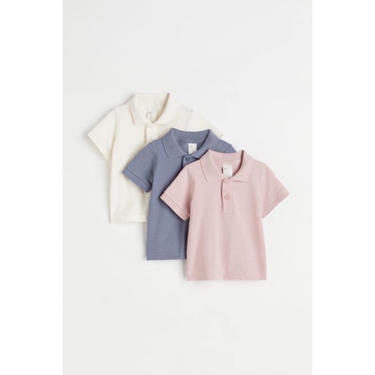 Áo HM Polo trắng H&amp;M AUTH tách lẻ [ ibx shop lấy mã gg]