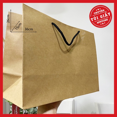 10 TÚI KRAFT NÂU NHẠT 36X26X15CM  - TÚI NGANG