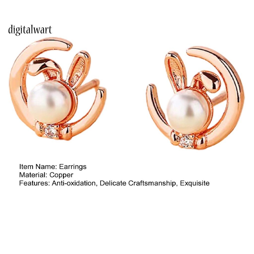 Kỹ Thuật Số| 1 Đôi Bông Tai Xỏ Lỗ Hình Học Trang Trí Hình Thỏ Tối Giản Dành Cho Nữ