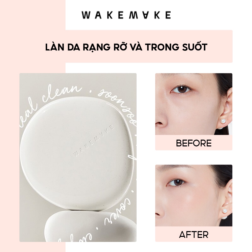 [MỚI] Cushion Thuần Chay Wakemake Vegan Clean Pure cover Cushion SPF38/PA++ 12g