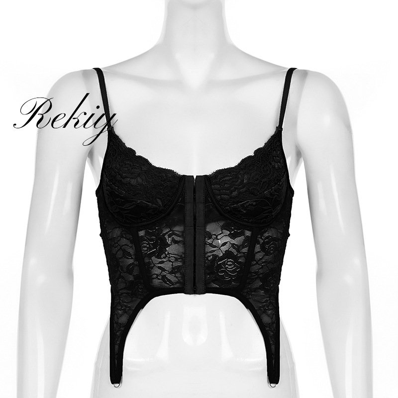 Áo Tank Top Hai Dây Cổ Chữ V Khoét Sâu Phối Ren Màu Trơn Thời Trang 2022 Gợi Cảm Cho Nữ