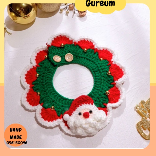Yếm ông già noel dễ thương cho thú cưng cún, mèo, bọ ú,...