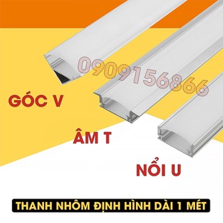 Bộ Thanh nhôm led cho nội thất, thanh nhôm cho led dán 12v - (combo 5 thanh)
