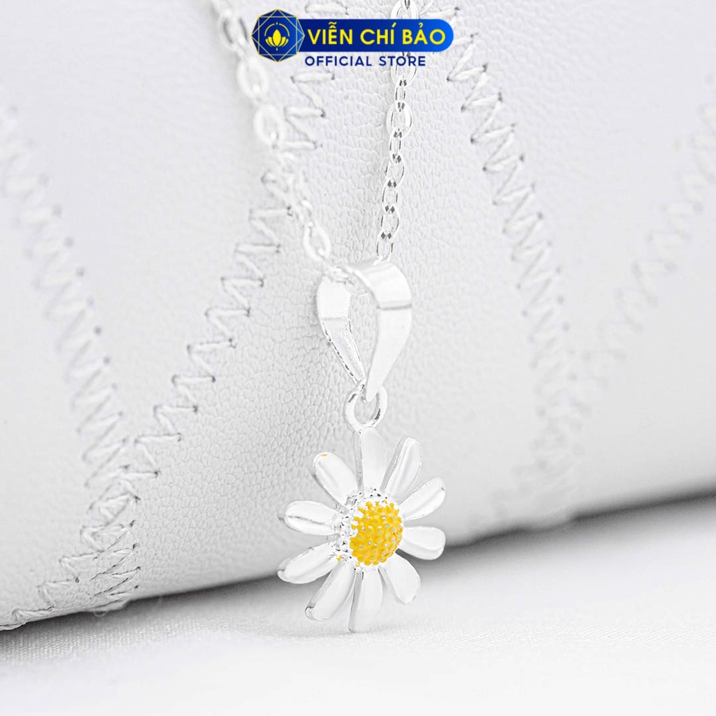 Dây chuyền bạc nữ hoa cúc nhỏ chất liệu bạc 925 thời trang phụ kiện trang sức Viễn Chí Bảo D400001