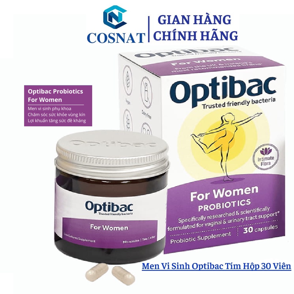 Men Vi Sinh Optibac Probiotics For Women Hộp 30V Dành Cho Phụ Nữ, ngăn viêm phụ khoa, nhiễm trùng đường tiết niệu