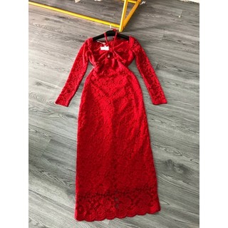 [Ảnh Thật ]Váy body đỏ ren TKCC