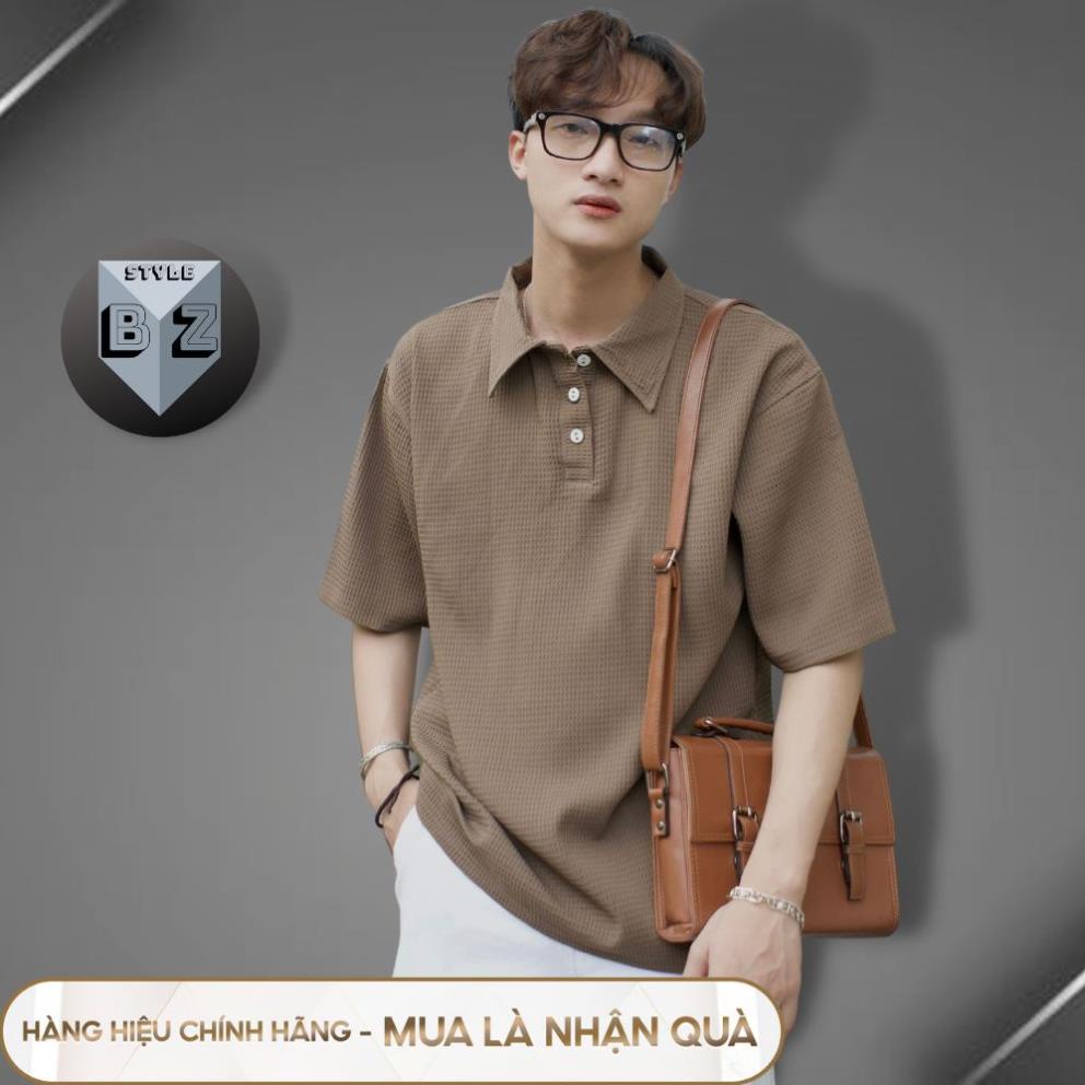 Áo Polo Basic Unisex Chất Cotton Vãi Thun Tổ Ong, Áo Thun Có Cổ Nam Nữ Oversize Phong Cách Hàn Quốc