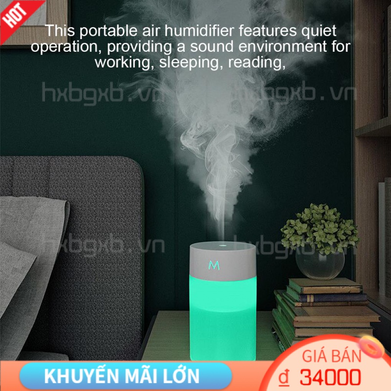 Máy khuếch tán tinh dầu Tạo Độ Ẩm Không Khí Có Đèn LED Kết Nối USB