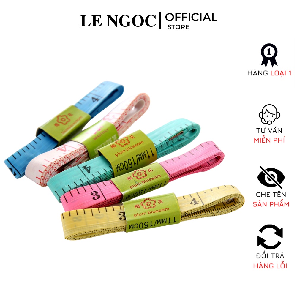 Thước dây đo quần áo, đo 3 vòng cơ thể dài 1,5M rộng 13 mm 2 đầu bọc đồng chắc chắn Lê Ngọc 285