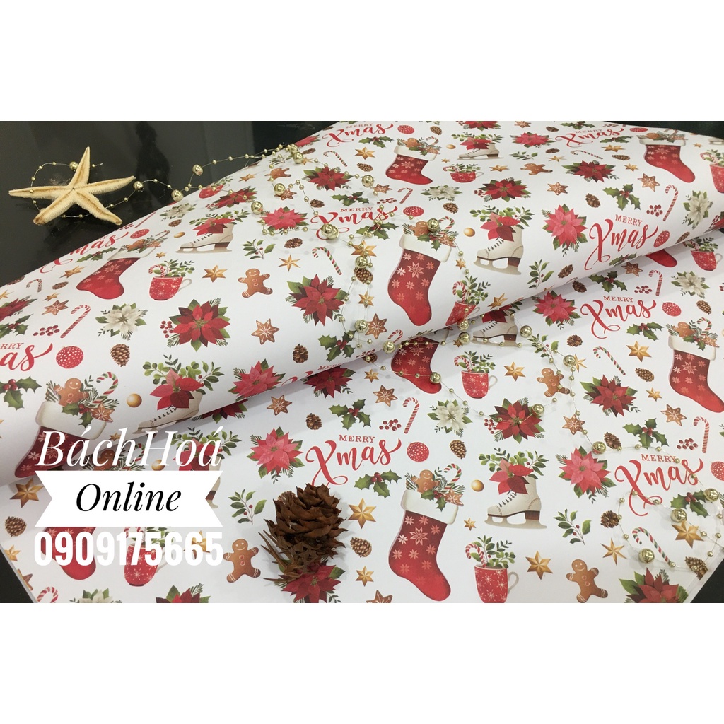 Giấy gói quà Noel-Giáng sinh - giấy gân