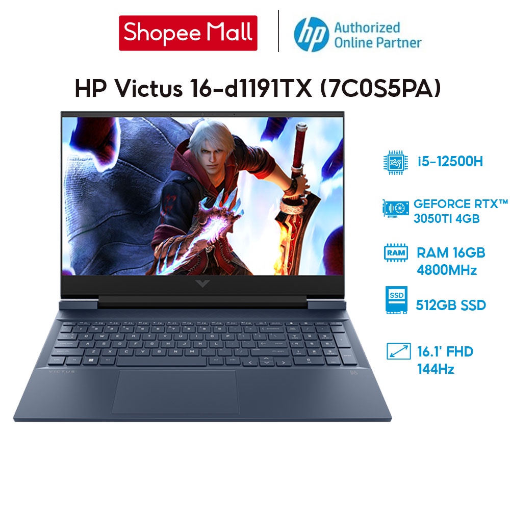 Laptop HP Victus 16-d1191TX 7C0S5PA i5-12500H | 16GB | 512GB |RTX™ 3050Ti 4GB |144Hz