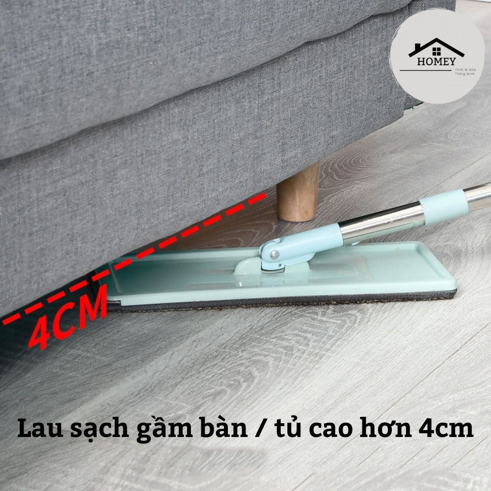 Homey - Bộ lau nhà tự vắt thông minh, đầu xoay 360 độ tiện lợi - Bền Đẹp Chắc Chắn - Thích Hợp Lau Khô và Ướt