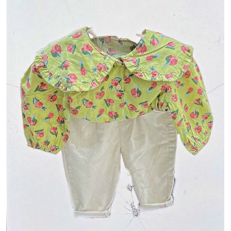 Áo Sơ Mi Hoa Cho Bé Gái