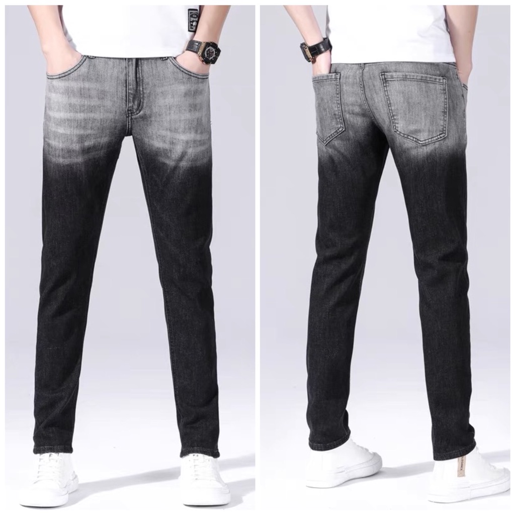Quần Jeans Nam Wash 2 màu chất bò màu xám đen co dãn trẻ trung hottrend 2022