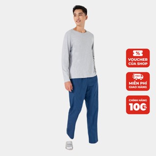 Bộ quần áo nam CANIFA  dài tay chất cotton dáng suông cơ bản - 8LS21W003