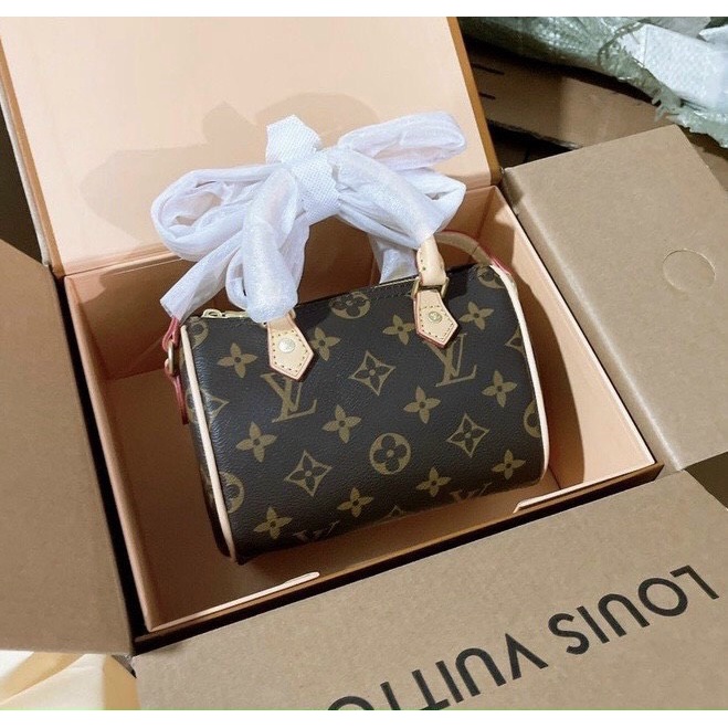 Túi Xách l...v Trống Hoa Nâu Bản Super Hàng 2 Box Hịn MTA459